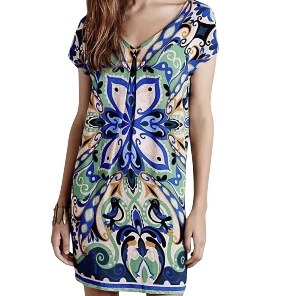Anthropologie Maeve Folksong Floral Shift Dressβ Size XS P Sleeveless Bohemian